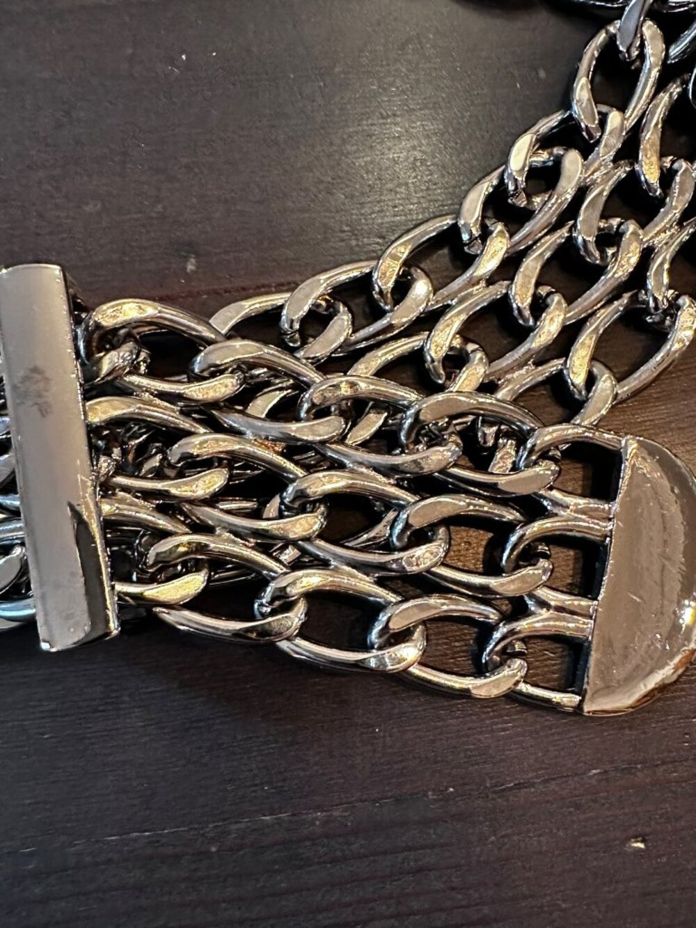 Heavy Silver Chain Metal Belt | Adjustable Belt | Fits Up to 34–35" - Picture 4 of 7